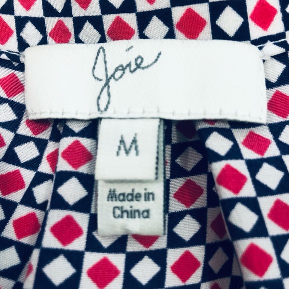 Joie Red White Blue Sleeveless Vneck Blouse Size M - Picture 6 of 8